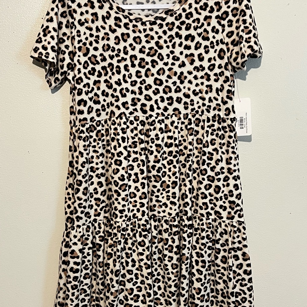 NWT Alice Leopard Baby Doll MIDI Dress by Oddi Size Small